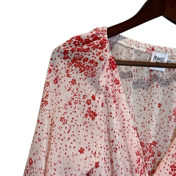 Princess Polly Altona Smocked Tiered Ruffle Long Sleeve Print Mini Dress Size 0 - Picture 3 of 14